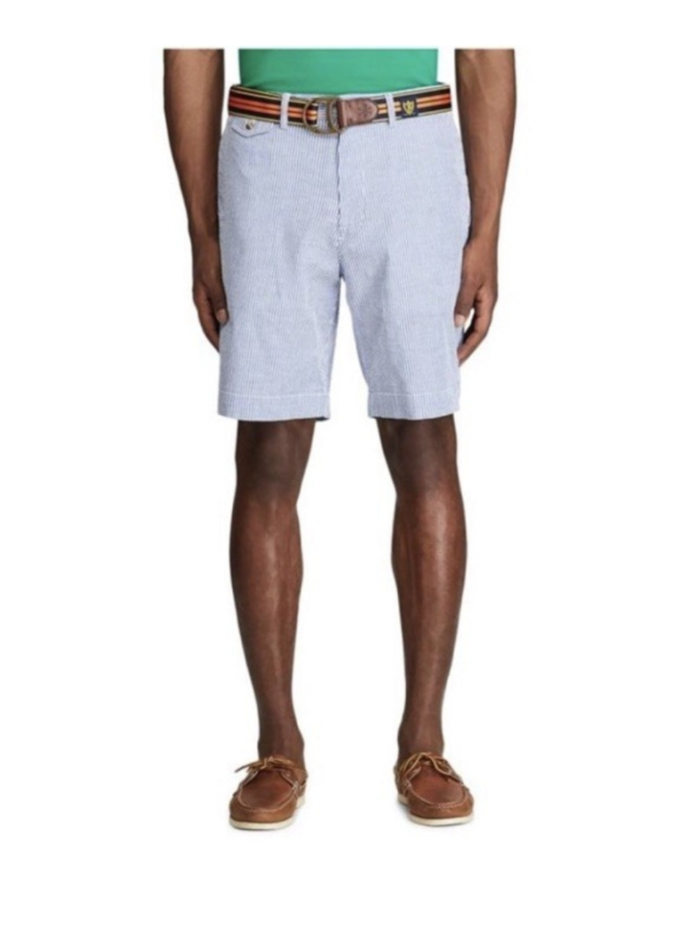 Polo Ralph Lauren Mens Seersucker Pinstripe Shorts Blue White Size 42 NWT